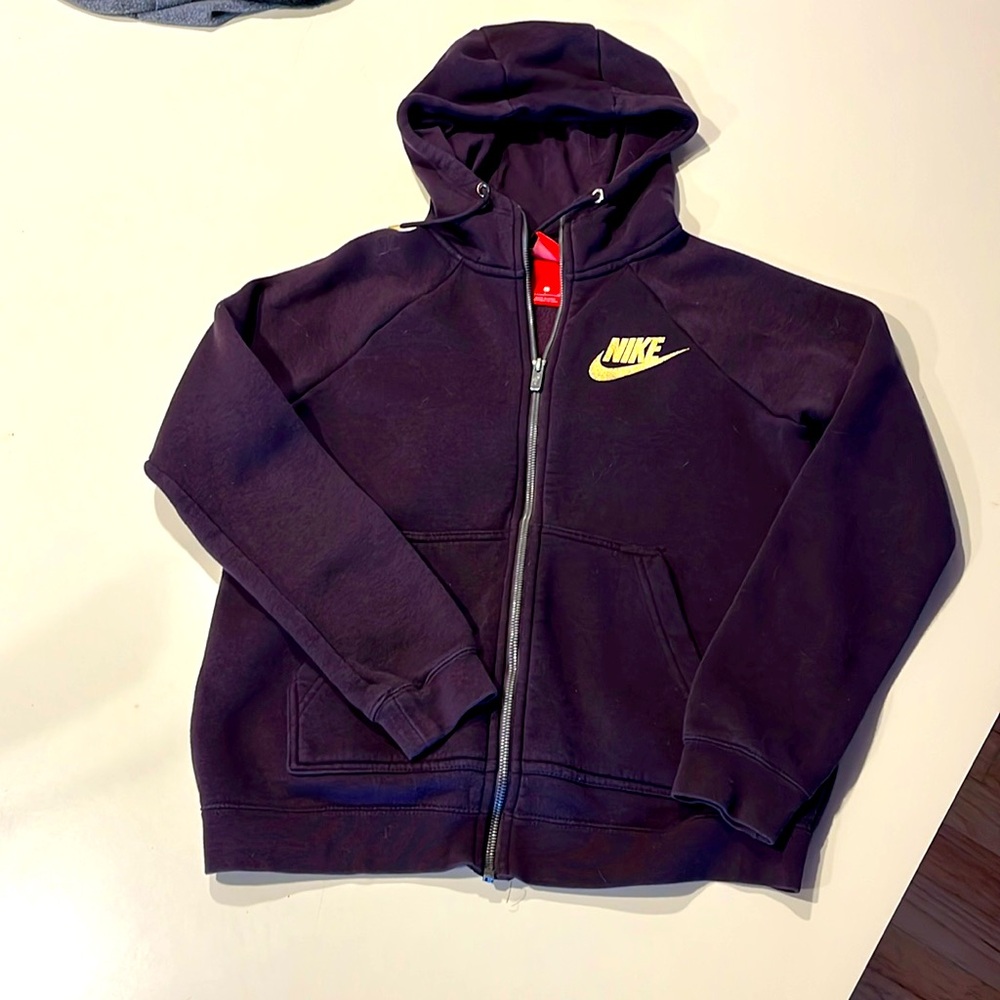 Nike zip up hoodie gold shimmer